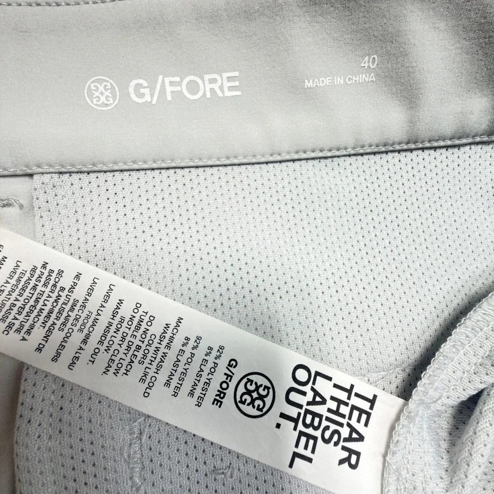 G/FORE Golf Shorts Mens 40 Gray Stretch Performance Flat‎ Front 9